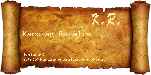 Karczag Rozália névjegykártya