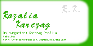 rozalia karczag business card